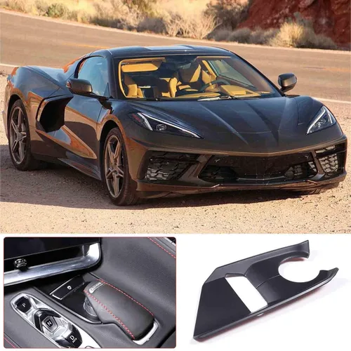 Miniatura 8 de Sekhyna Cubierta de panel de palanca de cambios ABS 1 unidad compatible con Corvette C8 Stingray 2020-2023 consola central antideslizante cubierta
