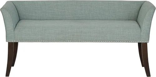 Miniatura 11 de Madison Park Banco decorativo para sala de estar, tapizado con ribete de cabeza de clavos y asiento acolchado para entrada, banco pequeño, banco