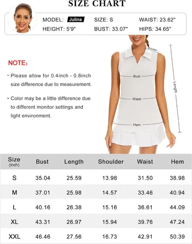 Miniatura 6 de Ivicoer Camiseta de golf para mujer, tipo polo, sin mangas, con cuello de tenis, ajuste seco, ropa atlética para mujer