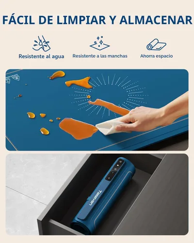 Miniatura 7 de Alfombrilla de calentamiento de alimentos, bandeja de calefacción de silicona con 7 ajustes de temperatura, almohadilla térmica rápida de superficie