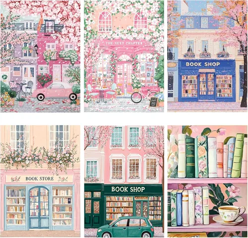 Miniatura 14 de AOSGEDY Paquete de 4 pinturas por números para adultos y niños principiantes, pintura acrílica DIY de paisaje-playa, kit de pintura por números