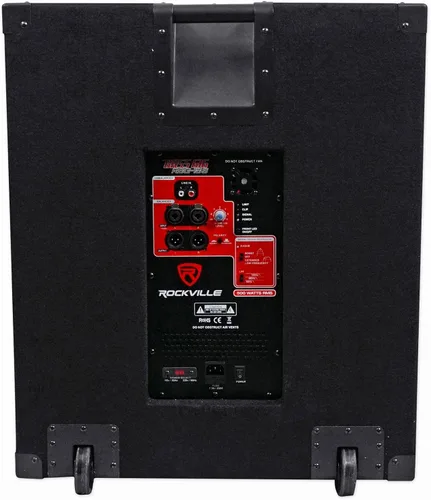 Miniatura 5 de Rockville RBG18S subwoofer PA de 18 pulgadas, 2000 W pico/500 W RMS, alimentación activa, DSP y limitador, crossover ajustable, madera de birch de 7