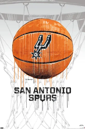 Trends International NBA San Antonio Spurs - Póster de pared Drip Basketball 21, 22.375 x 34 pulgadas, versión premium sin marco