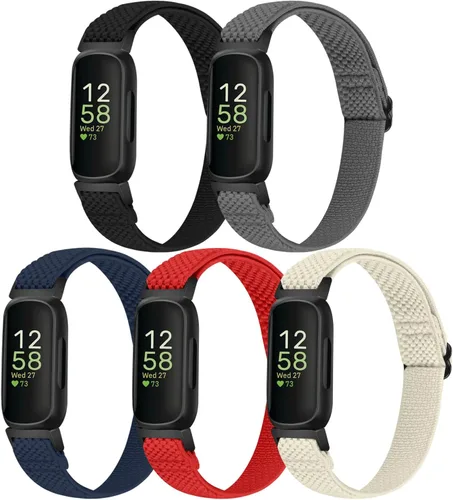 Miniatura 9 de Bandas elásticas de nailon compatibles con Fitbit Inspire 3/Inspire 2/Inspire HR/Inspire/Ace 3/Ace 2, correas elásticas ajustables suaves