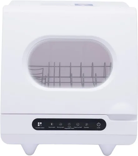 Miniatura 3 de Lavavajillas portátil para encimera, mini lavavajillas de 1.2 KW con 5 programas de lavado y cesta, rociador doble de 360°, capacidad para 2-6