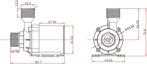 Miniatura 2 de DC 12V Booster Bomba de agua, bomba de agua eléctrica de bajo ruido con tornillo G1/2, bomba sumergible de circulación en miniatura para fuente