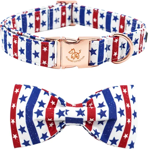 Miniatura 19 de Collar para perro Elegant Little Tail con moño, estampado de pepinillos, collar de moño lindo para perros pequeños eneldo