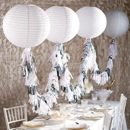 Miniatura 3 de Fun Express - Faroles de papel blanco jumbo de 30 pulgadas Large Hanging Lantern, Bridal Shower Decorations, Wedding Reception Ceiling Decor