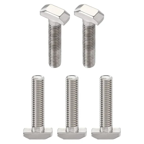 Miniatura 13 de DTGN Tornillo deslizante M5x12mm (DXL) con ranura en T – 8 unidades – Bueno para la industria de la construcción – Tornillos en forma de T de acero
