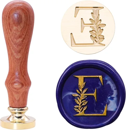 Miniatura 11 de SWANGSA Kit de Sello de Cera con Inicial del Alfabeto H, Sello de Sellado de Letras con Hojas Botánicas Elegantes Vintage con Perlas de Cera