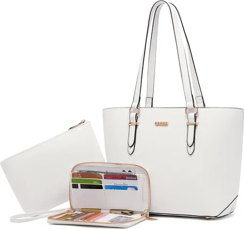 Juego de bolsos y carteras para mujer, bolso de mano para el trabajo, bolso de hombro con asa superior y cartera a juego