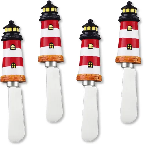Miniatura 12 de UP UPware - Sandalias de playa para esparcidores de queso, asas de resina pintadas a mano con cuchillas de acero inoxidable para untar queso crema