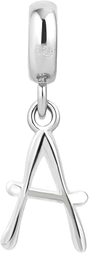 Miniatura 2 de LovelyCharms - Abalorio de plata de ley 925, diseño de letra del alfabeto