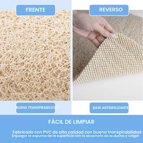Miniatura 4 de Hargiis - Tapete antideslizante de secado rápido para tina y ducha, tapete exfoliante para pies, para baño, cocina u hotel, beige, 24 x 16 pulgadas