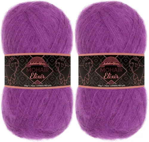 Miniatura 100 de JubileeYarn Mohair Elixir Yarn - 50g/Skein Baby Wool Blend - Cosmopolitan - 1 Skein
