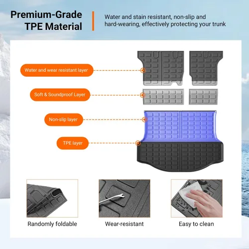 Miniatura 5 de powoq Alfombrilla de Maletero Compatible con Toyota RAV4 2013 2014 2015 2016 2017 2018 Forro de Carga para Todo Clima Alfombrilla de Respaldo