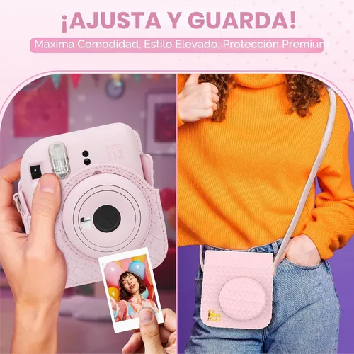 Miniatura 4 de Fujifilm Cámara instantánea Instax Mini 12 color rosa flor + estuche personalizado Minimate + película fotográfica Fuji Instax 10 hojas y álbum