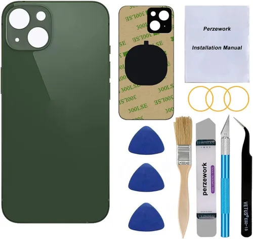 Miniatura 12 de Reemplazo de cristal trasero trasero OEM (negro) compatible con iPhone 13 de 6.1 pulgadas, todos los portadores con adhesivo preinstalado y kits