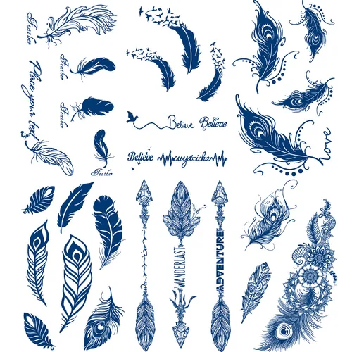 Miniatura 7 de Tatuajes temporales semipermanentes de palabras en inglés, 6 hojas, 2 semanas de duración, impermeables, tatuajes de palabras en inglés, 100% tinta