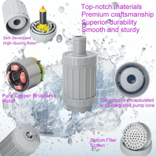 Miniatura 5 de Bomba sumergible de 500 GPH, bomba de agua solar, bomba de agua ultra silenciosa con cable de alimentación de 13 pies para acuario, estanque