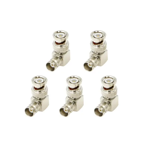 Miniatura 2 de Alvins - 2 conectores de ángulo recto BNC, adaptador BNC de 90 grados, conector macho a hembra para cable BNC 12G HD SDI BNC