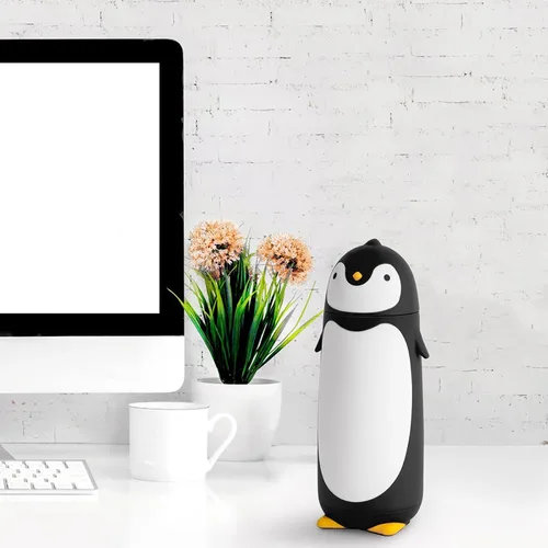 Miniatura 2 de Termo de acero inoxidable aislado al vacío, diseño de pingüino, taza de viaje, botella de té, agua y café
