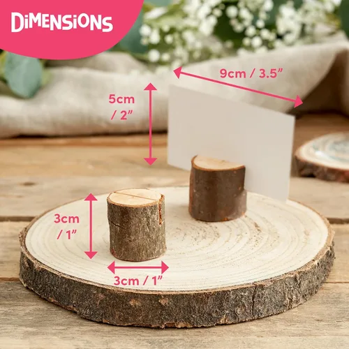 Miniatura 3 de THE TWIDDLERS 50 tarjeteros de madera rústica con 50 tarjetas de nombre de mesa blancas de 3.5 x 2 – Asientos reservados para bodas, bufés
