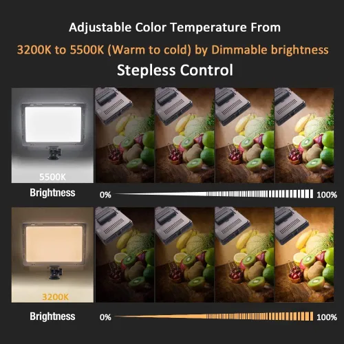 Miniatura 3 de Air-1000b 160pcs Panel de luz suave, luz de video LED portátil, brillo regulable bicolor 3200K-5500K para cámara réflex digital Canon Nikon Sony