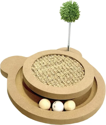 Lindo rascador de gato, juguetes rascadores interactivos para gatos de interior y gatito natural de sisal para gatos, pelotas de pista, juguete de