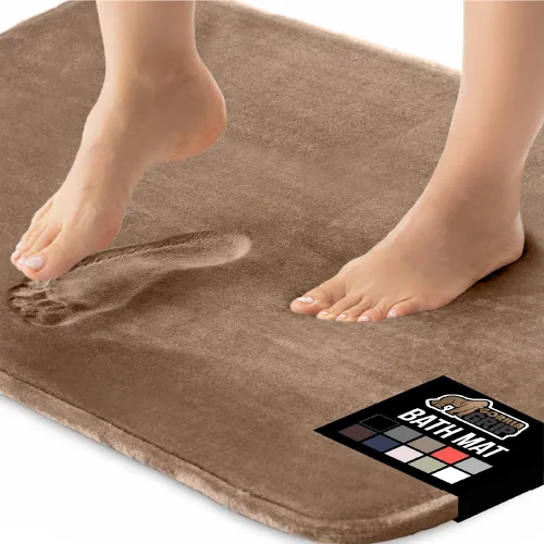 Miniatura 15 de GORILLA GRIP Alfombras de Baño de Espuma Viscoelástica, Tapetes de Baño de Terciopelo Suave y Absorbente, Puntos Duraderos en la Parte Inferior