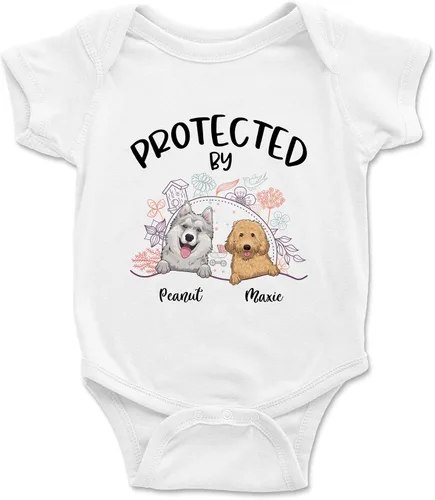 Gossby Mameluco personalizado para bebé, niño, niña con diseño de perro, nombre - recién nacido, bebé, regalo para padres recién nacidos, 0-24 meses