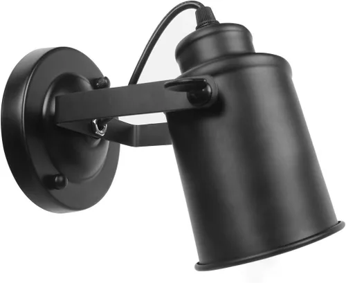 Foco de Techo Industrial para Riel de Iluminación, Luces Vintage de Montaje en Pared Negro Mate, Cabeza Giratoria, Cableado sin Enchufe, Base E26,