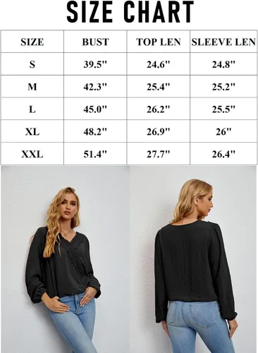 Miniatura 5 de LOLONG - Blusas de manga cortalarga, cuello en V y gasa, camisas de encaje con pompones, de estilo informal.
