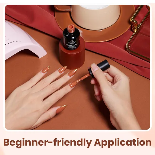 Miniatura 426 de Beetles - Esmalte de uñas de gel marrón – 0.5 onzas líquidas de esmalte de gel marrón oscuro, lámpara LED UV para uñas, regalo de manicura para I
