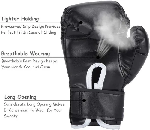 Miniatura 3 de Guantes de boxeo para niños, guantes de entrenamiento de piel sintética, guantes de entrenamiento de dibujos animados para niños Muay Thai