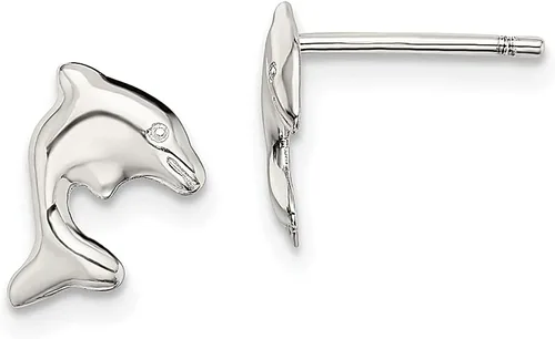 Aretes náuticos de plata de ley 925 con diseño de delfín marino y peces marinos, para la playa, animales y la vida animal fina para mujeres, regalos