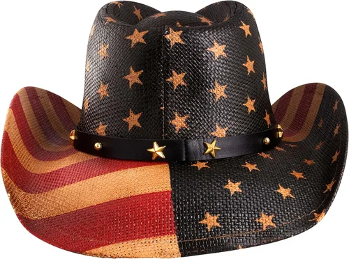 Miniatura 3 de GrinderPUNCH sombrero de vaquero clásico con la bandera americana