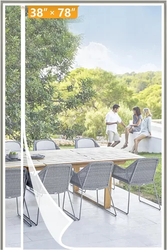Miniatura 51 de Yotache Puerta mosquitera magnética reversible con apertura lateral izquierda y derecha, se adapta a puertas de 28 x 78 pulgadas, cortina de malla
