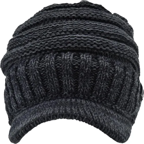 Miniatura 5 de C.C Gorro de punto acanalado de gran tamaño con visera