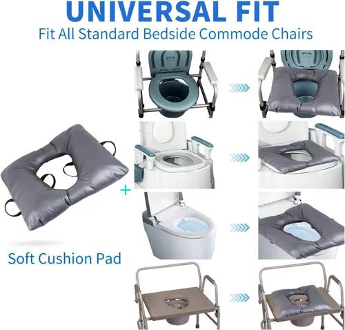 Miniatura 5 de MINIVON Cojín de asiento para mesita de noche, ajuste universal, cojín de asiento cómodo para ancianos, funda de asiento suave para asiento
