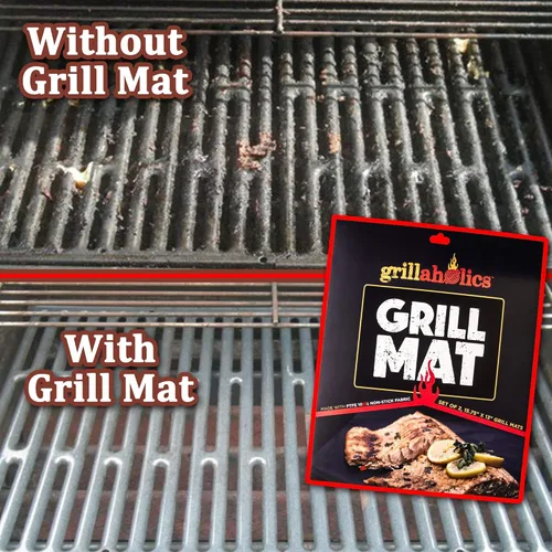 Miniatura 2 de Grillaholics Alfombrillas resistentes para parrilla - Juego de 2 alfombrillas para barbacoa diseñadas para durar - Haz la parrilla más fácil