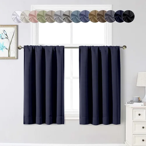 Miniatura 199 de Cortinas opacas para dormitorio, sala de estar, juego de 2 paneles de 54 pulgadas de largo, cortinas de oscurecimiento de habitación con aislamiento