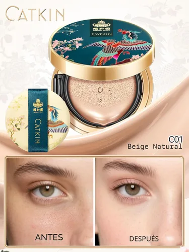 Miniatura 3 de Catkin Phoenix Base Cojín con Cobertura Modulable Suero de Maquillaje Anti-Envejecimiento, Acabado Satinado Transparente, Repuesto Incluido, Beige