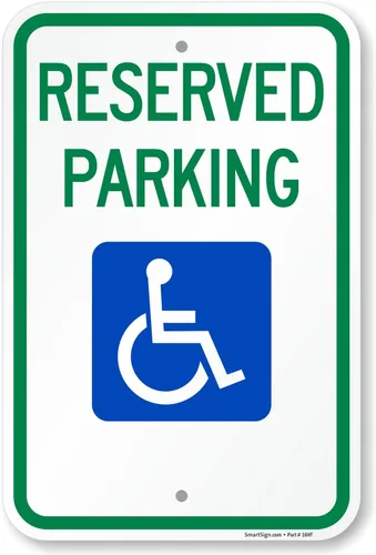 Miniatura 16 de SmartSign Letrero federal de estacionamiento para discapacitados "Reserved Parking" Aluminio reflectante de grado diamante 3M de 12 x 18 pulgadas