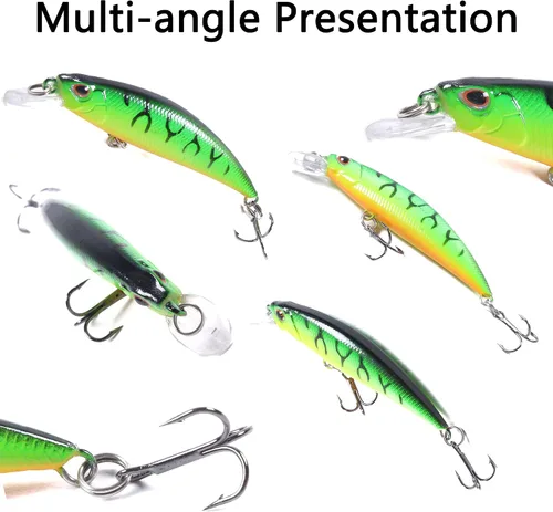 Miniatura 4 de Jerkbait - Señuelos de pesca Jerk Baits para pesca de lubina, señuelos con caja de aparejos para agua dulce y salada, 10