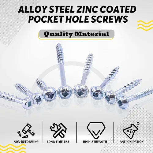 Miniatura 3 de Hilitchi Tornillos de acero de aleación #8 para agujeros de bolsillo de zinc resistentes a la intemperie, tornillos cuadrados con unidad cuadrada
