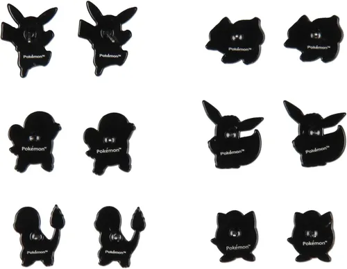 Miniatura 2 de Juego de 6 aretes de Pokemon con diseño de personajes esmaltados