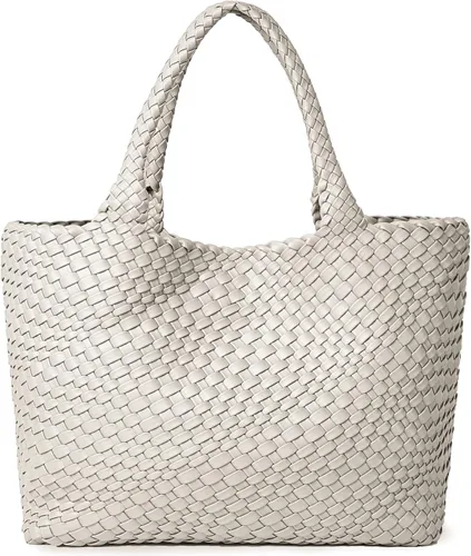Miniatura 10 de Bolso de hombro tejido para mujer, asa superior de moda, piel vegana suave