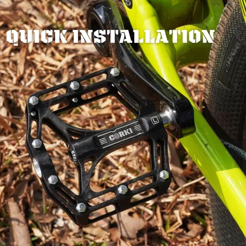 Miniatura 4 de Corki Cycles TOPO Pedales de bicicleta de montaña con plataforma plana de titanio - 9/16