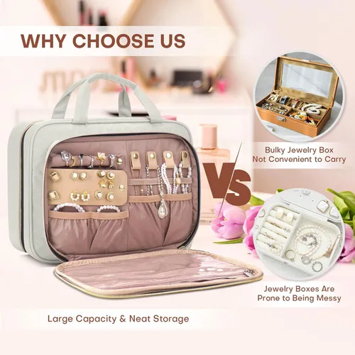 Miniatura 6 de Neceser de viaje con organizador de joyas, Beige